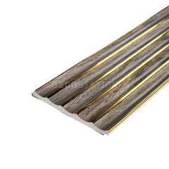 Gold-Lined Walnut PU Wall Panel