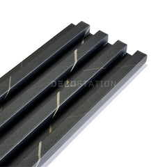 Black Marble-Effect WPC Fluted Panel