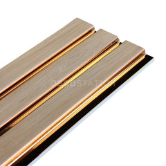 Lux Rose-Gold-Accent WPC Fluted Panel