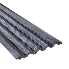 Textured Charcoal Grey Fluted Panel with Black Trims