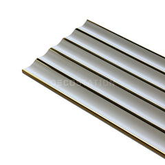 Glossy White with Gold Inlay