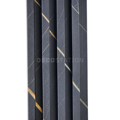 Black Marble-Effect WPC Fluted Panel