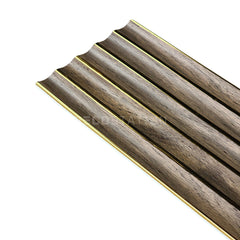Gold-Lined Walnut PU Wall Panel
