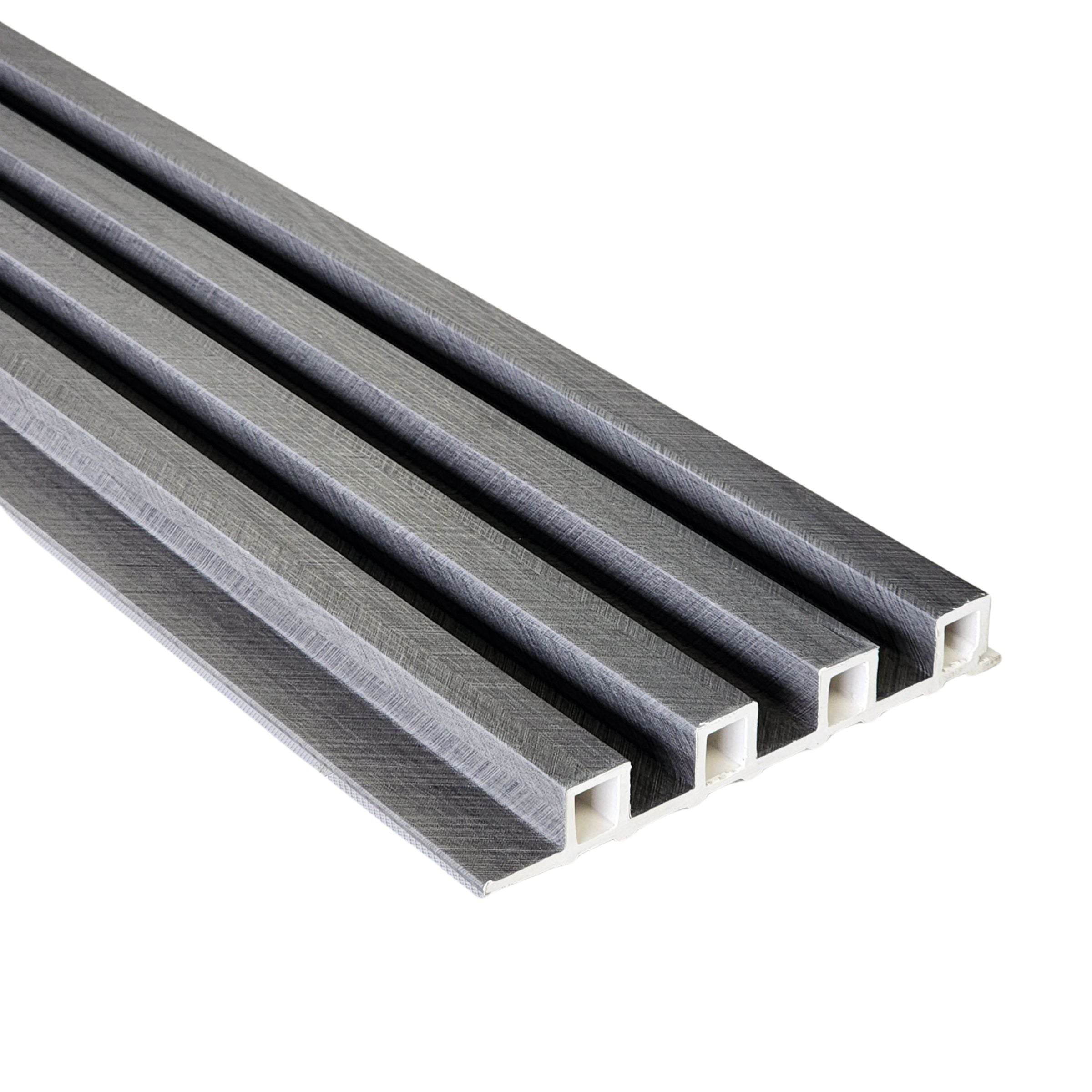 Two-Tone Grey & Black WPC Fluted Panel