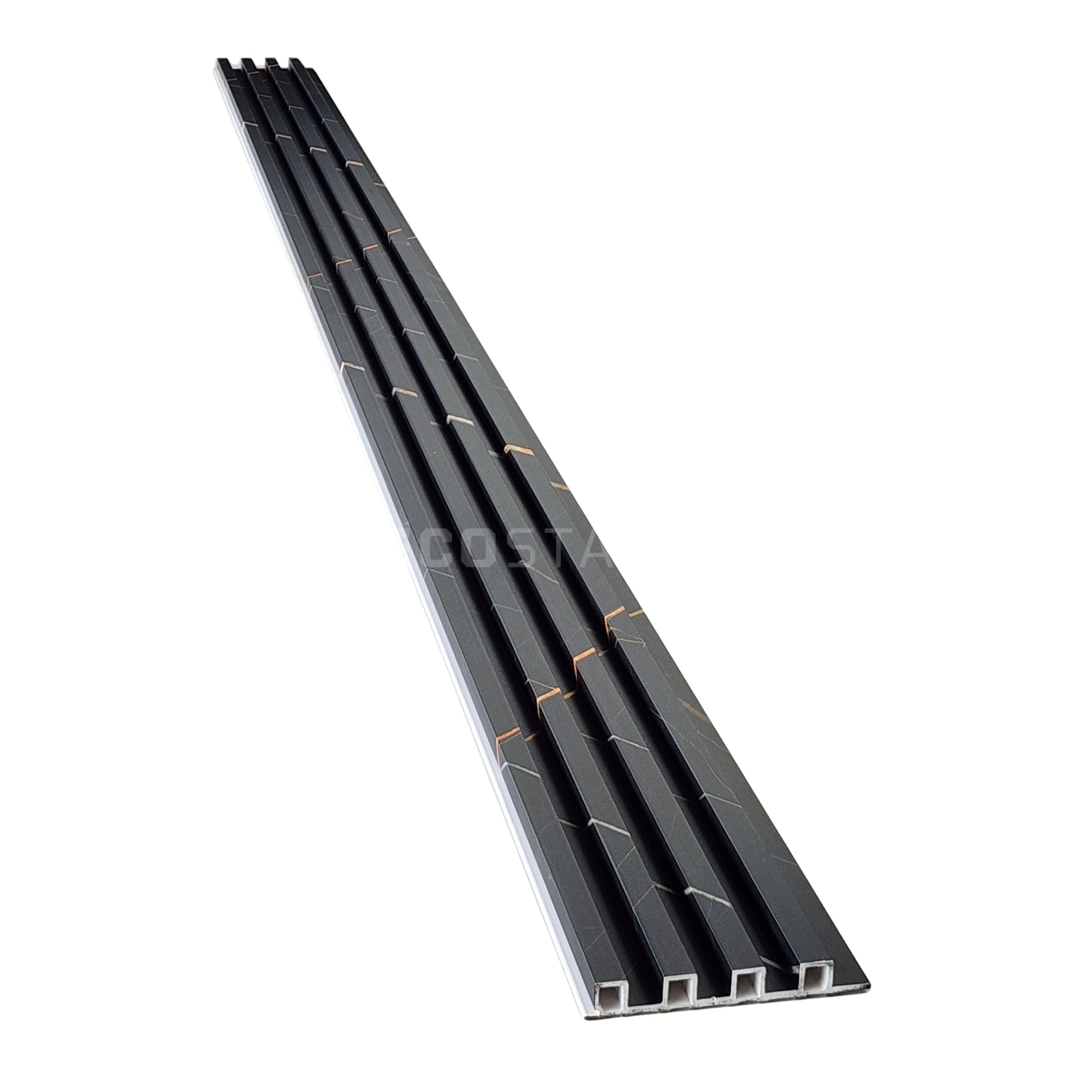 Black Marble-Effect WPC Fluted Panel