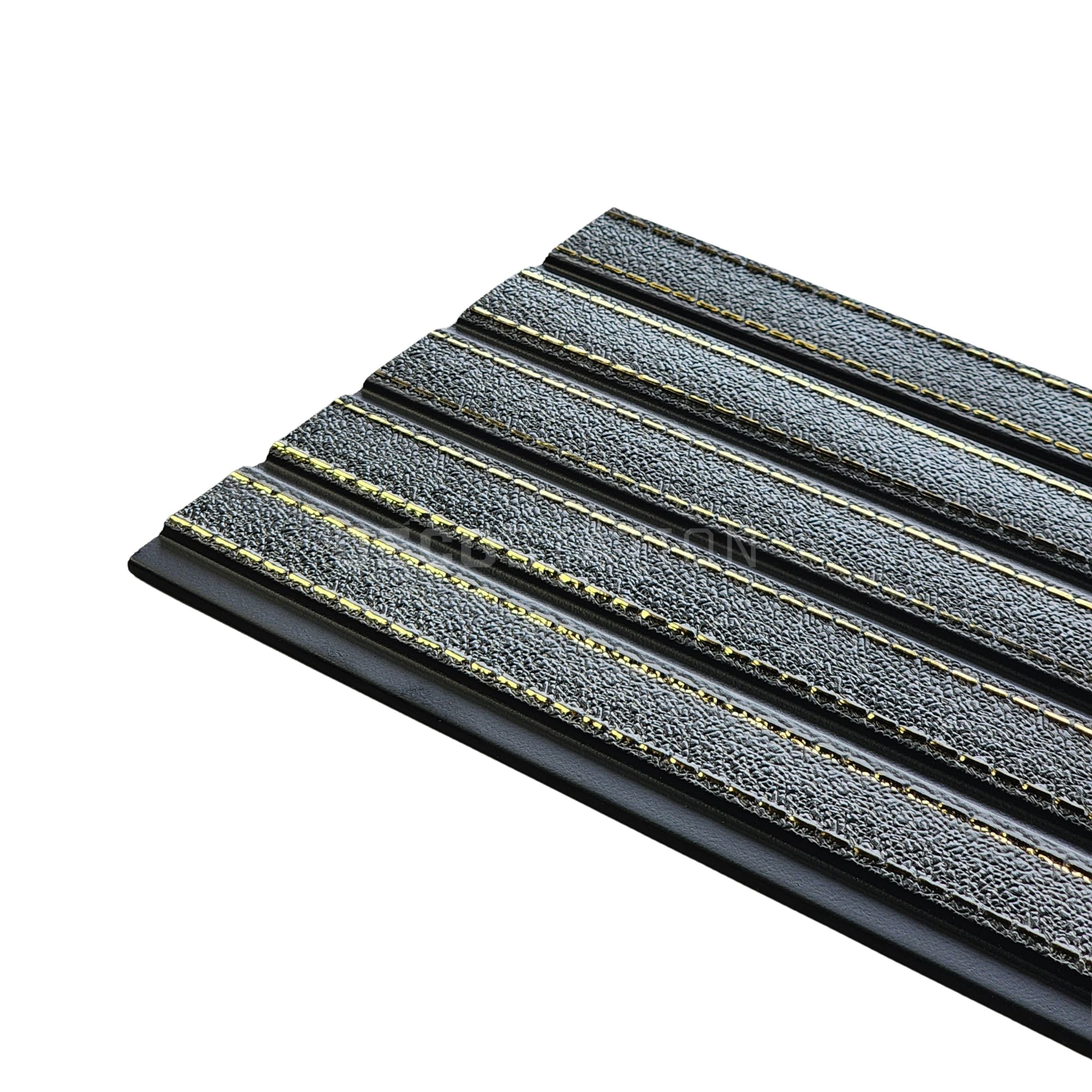 Luxury Black Leather WPC Panel