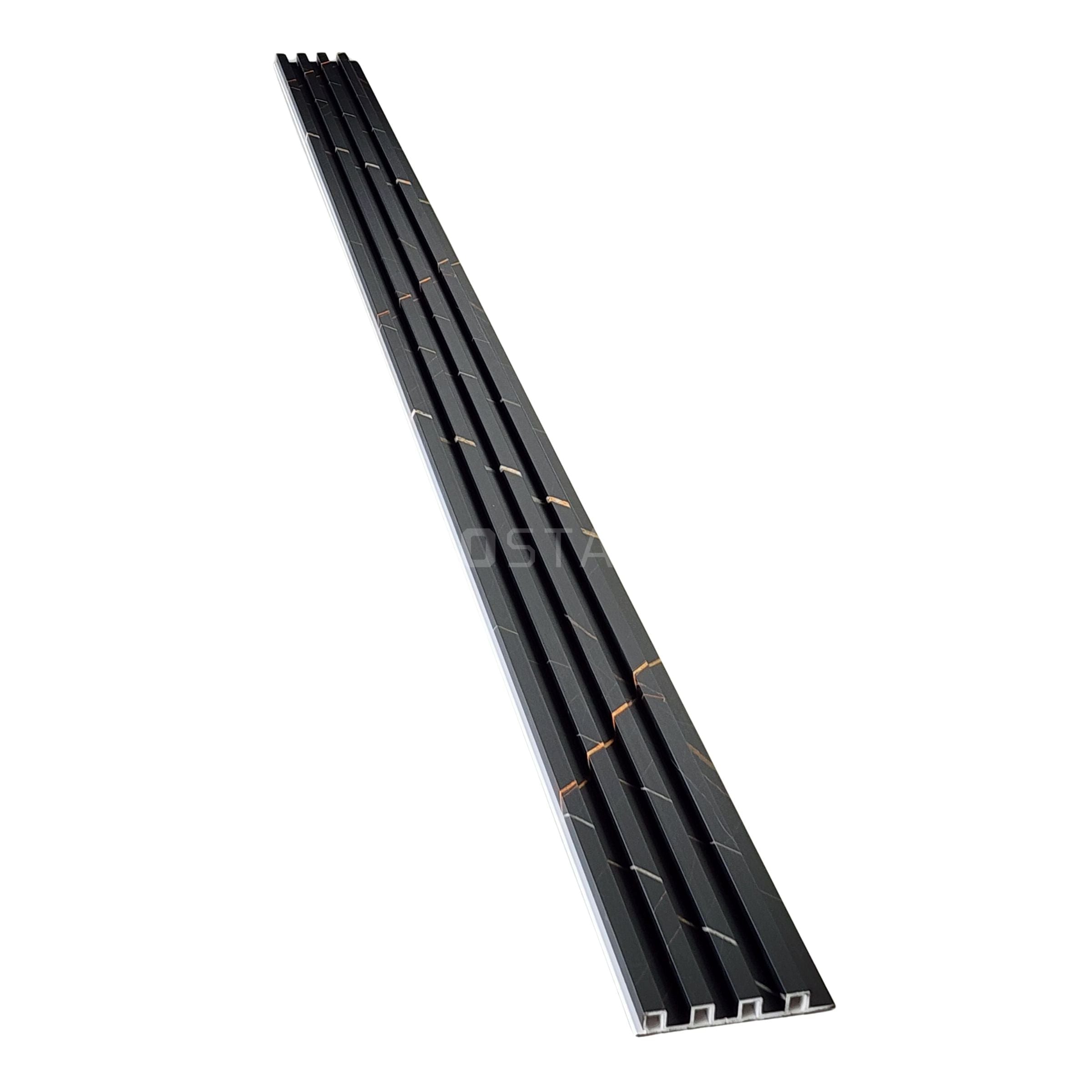 Black Marble-Effect WPC Fluted Panel