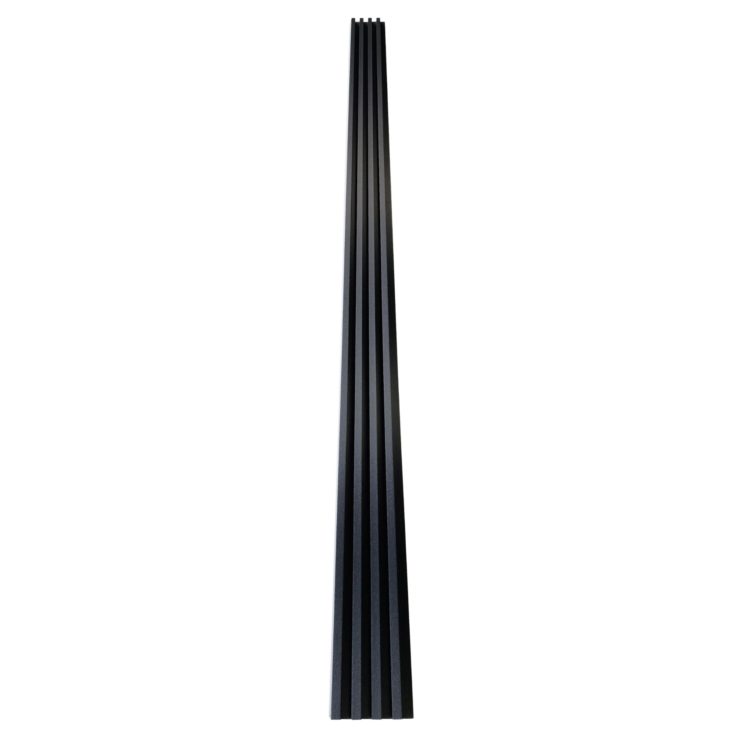Textured Black WPC Fluted Panel