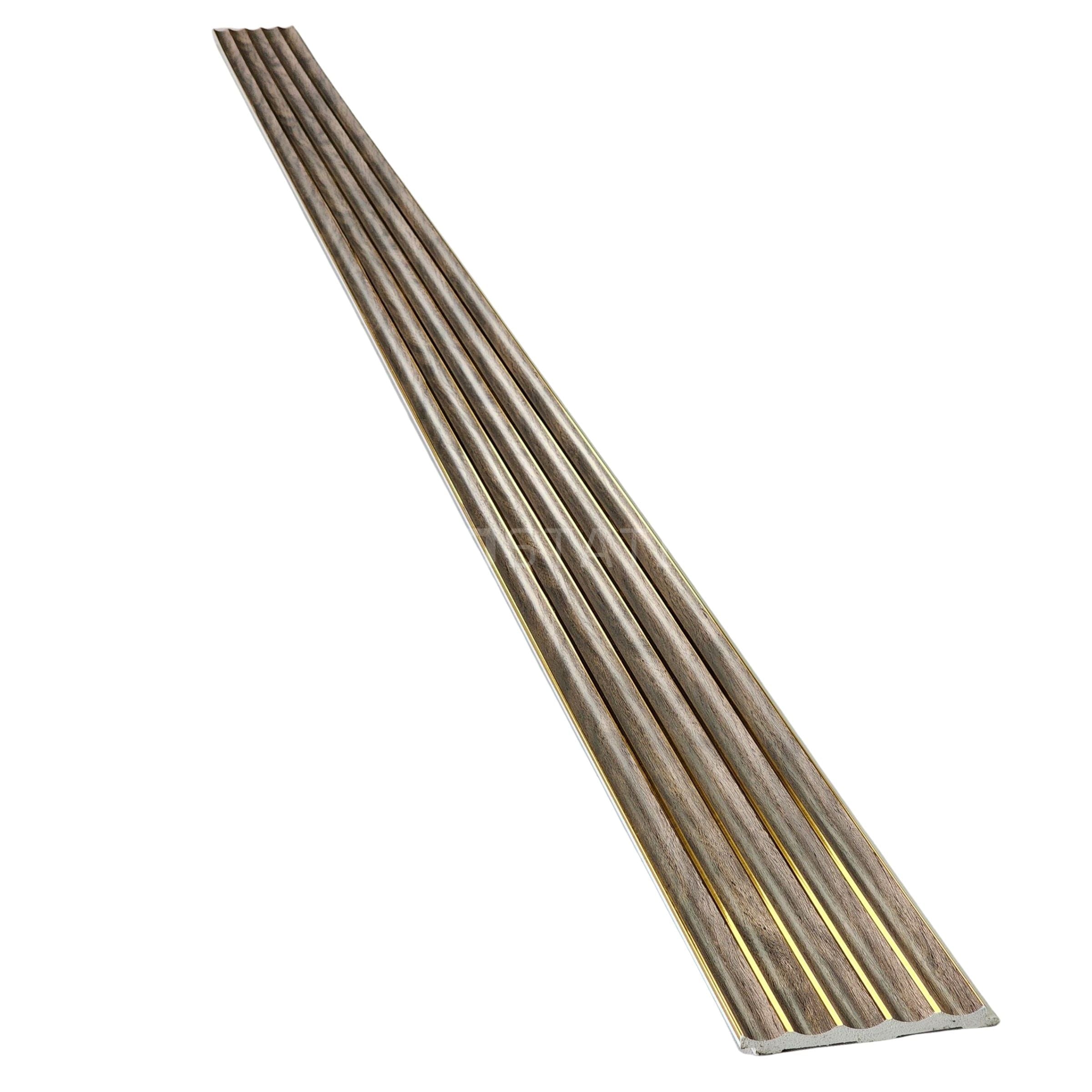Gold-Lined Walnut PU Wall Panel
