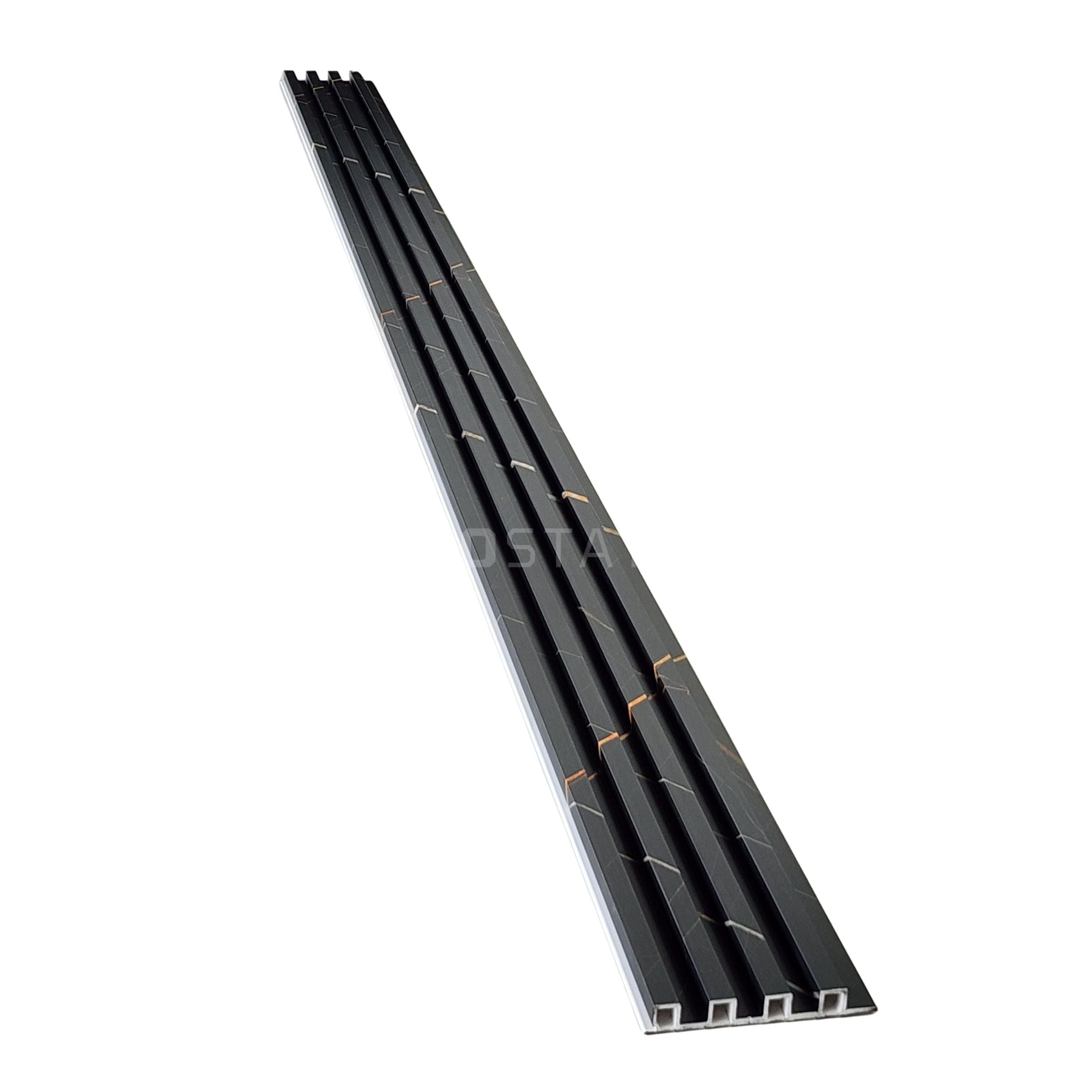 Black Marble-Effect WPC Fluted Panel