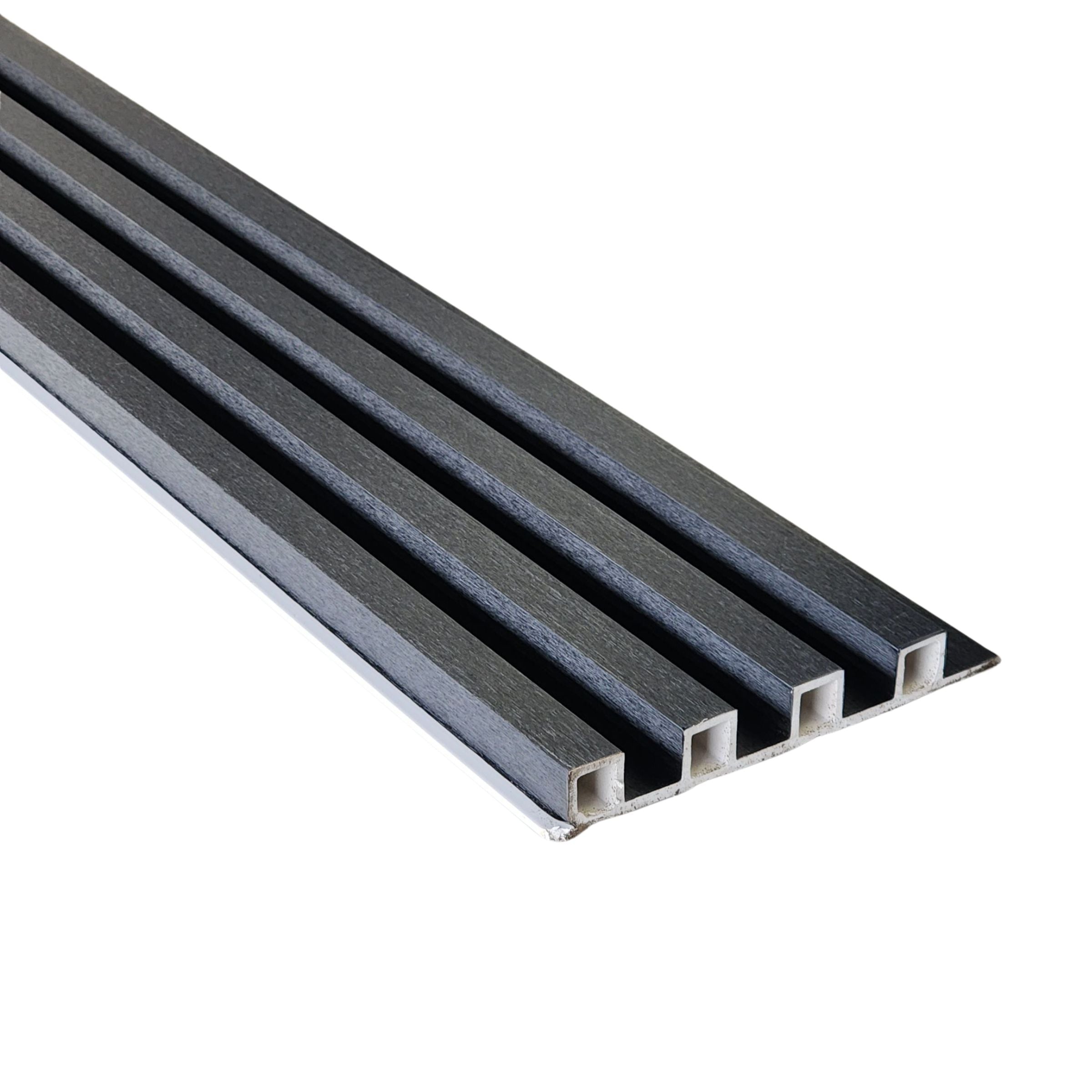 Textured Black WPC Fluted Panel