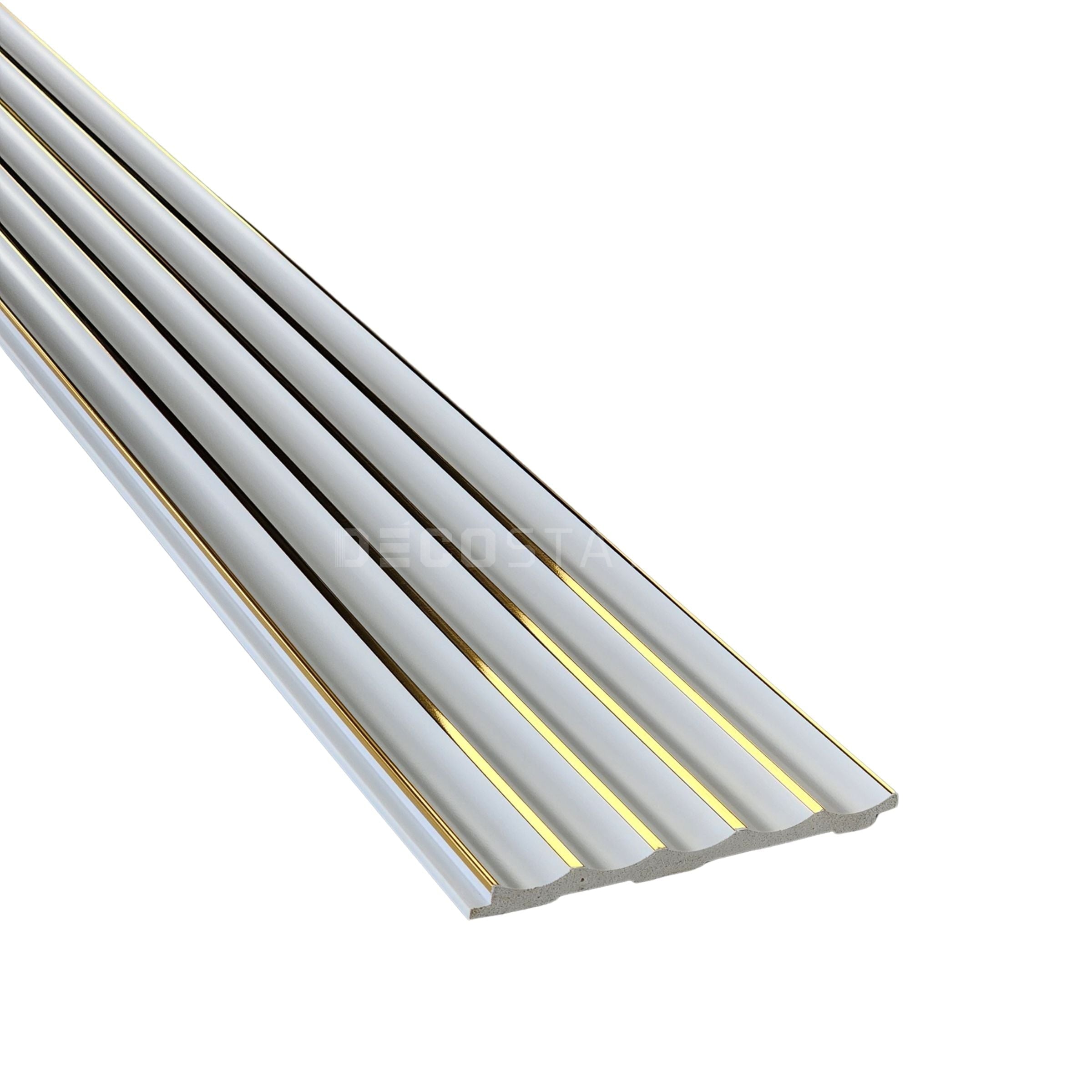 Glossy White with Gold Inlay
