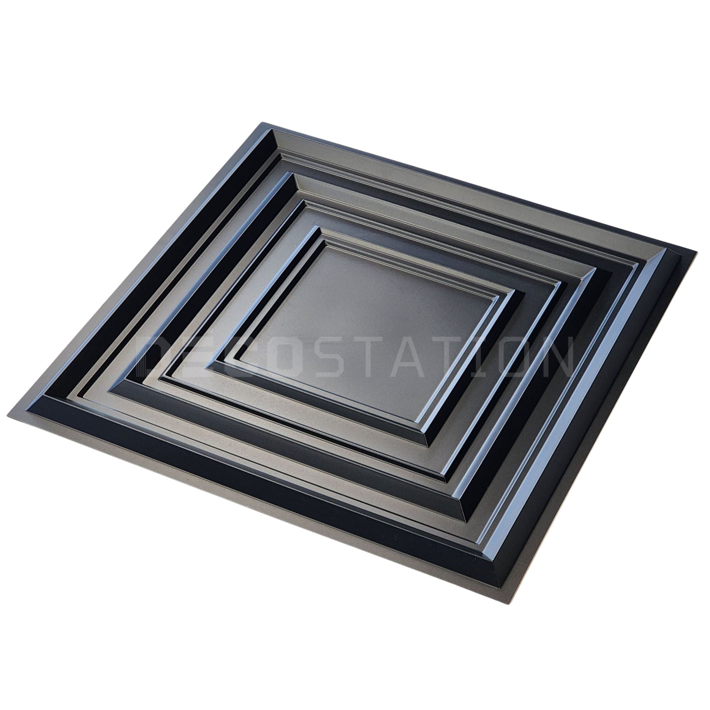 3D Wall Panel – Infinity Square Black