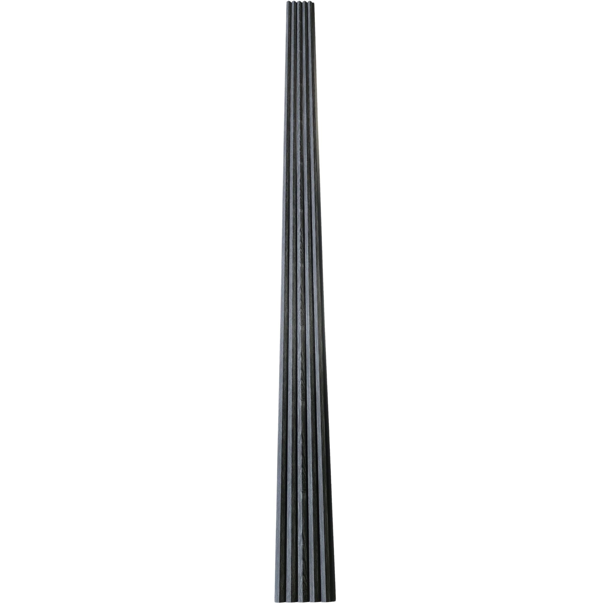 Textured Charcoal Grey Fluted Panel with Black Trims