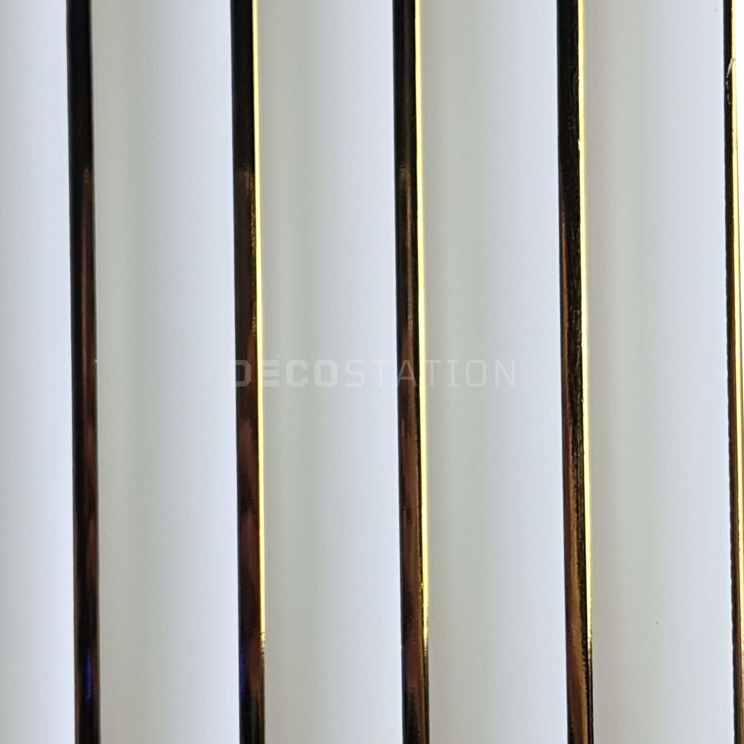 Glossy White with Gold Inlay