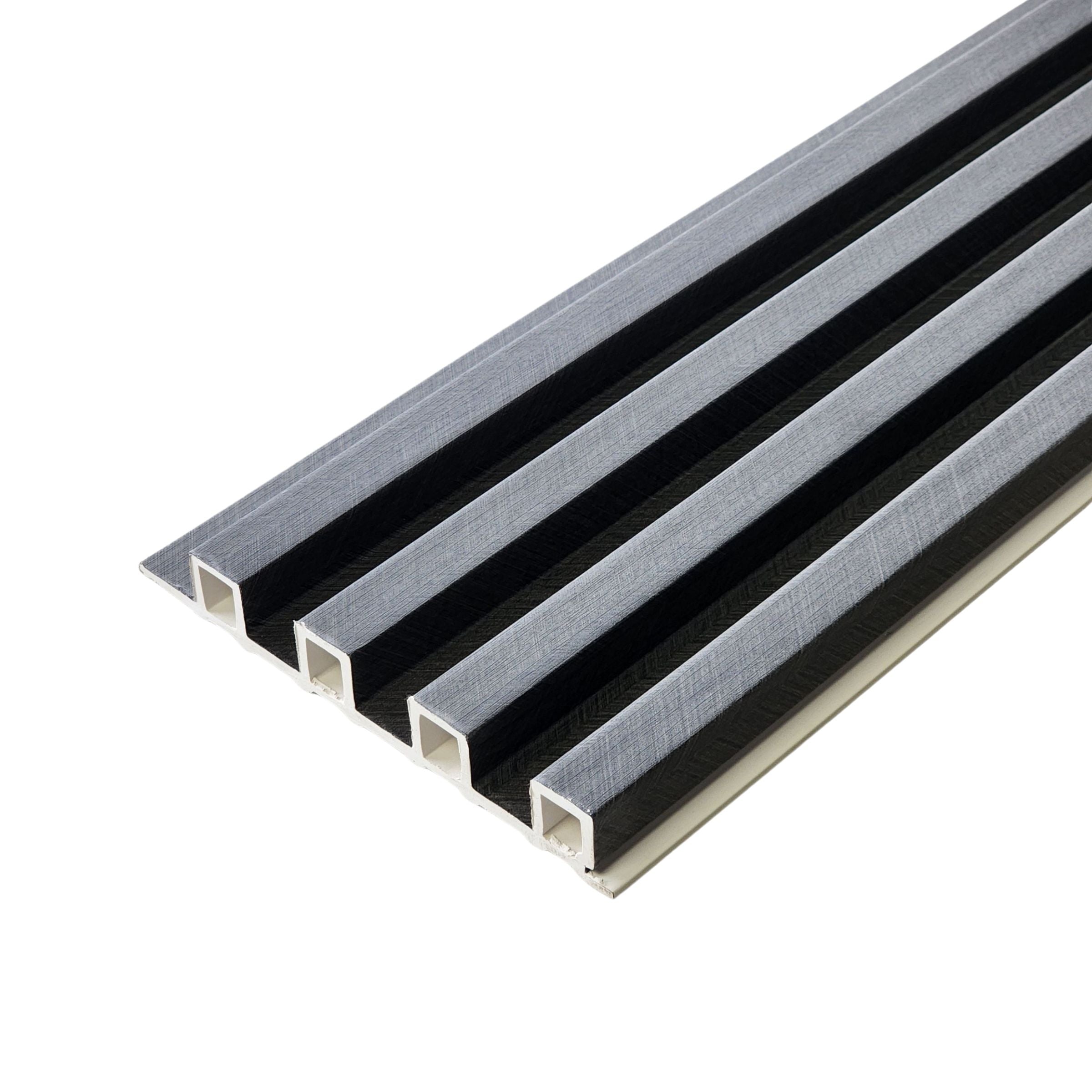 Two-Tone Grey & Black WPC Fluted Panel