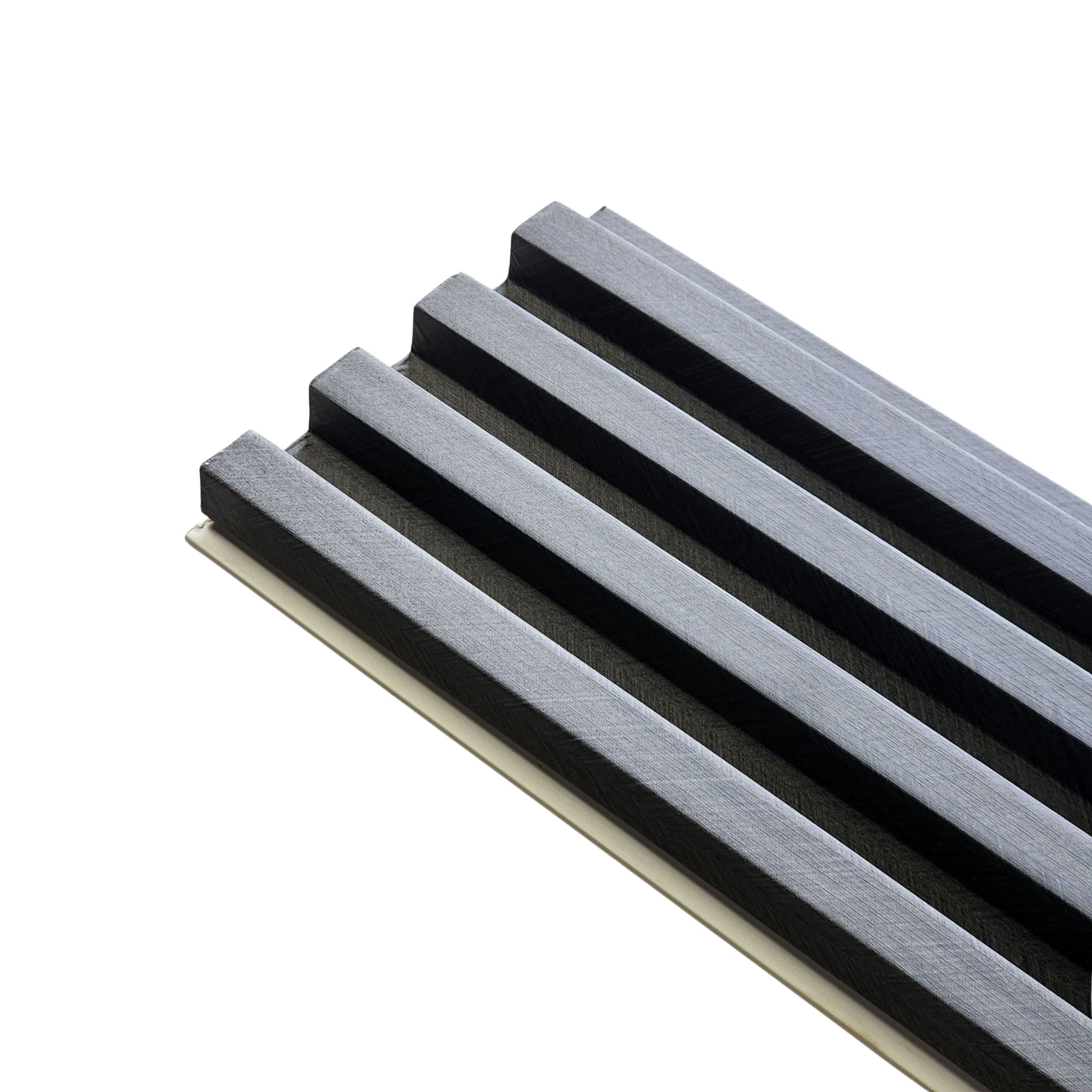 Two-Tone Grey & Black WPC Fluted Panel