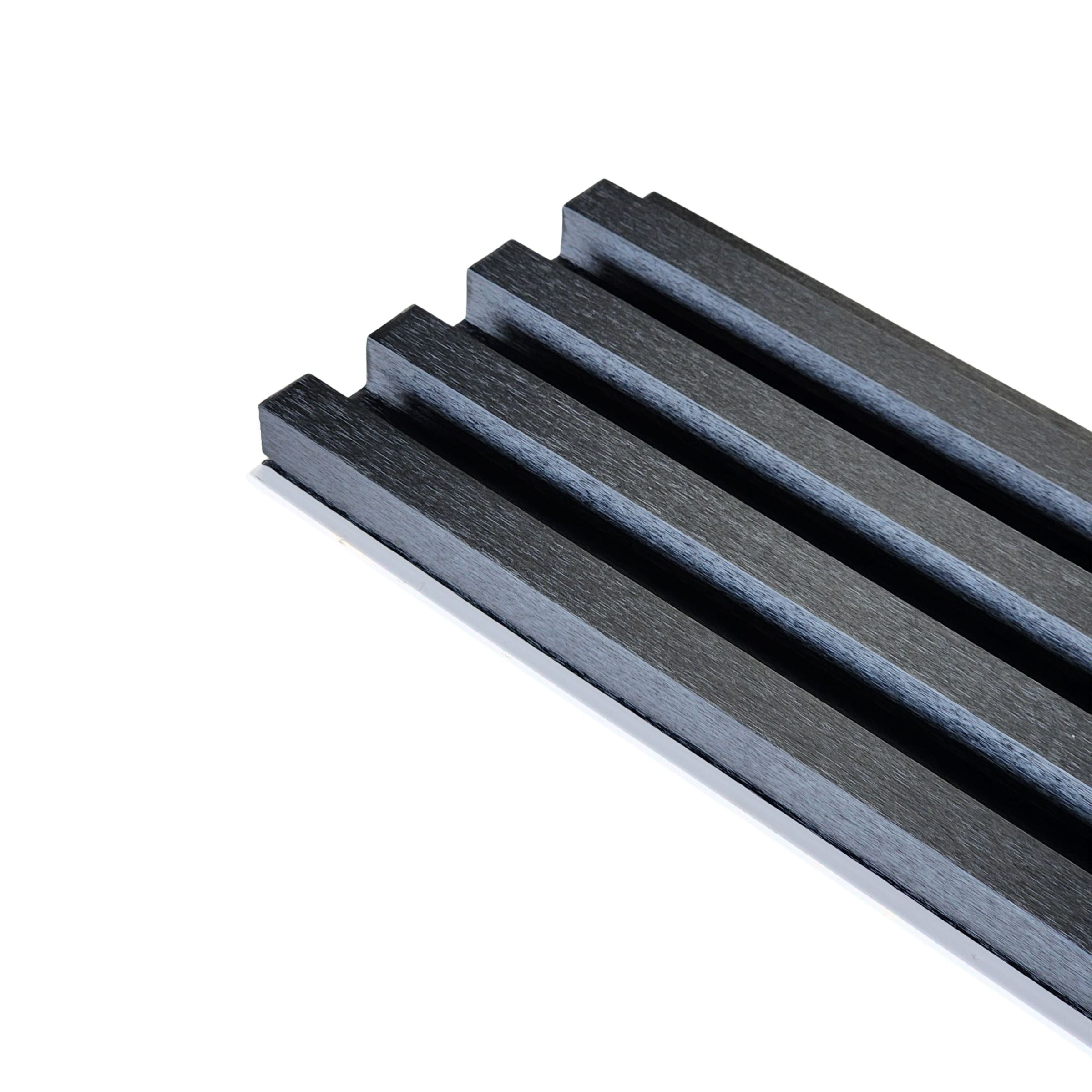 Textured Black WPC Fluted Panel