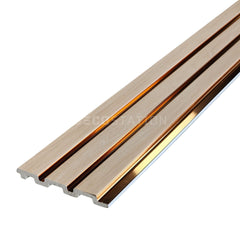 Lux Rose-Gold-Accent WPC Fluted Panel