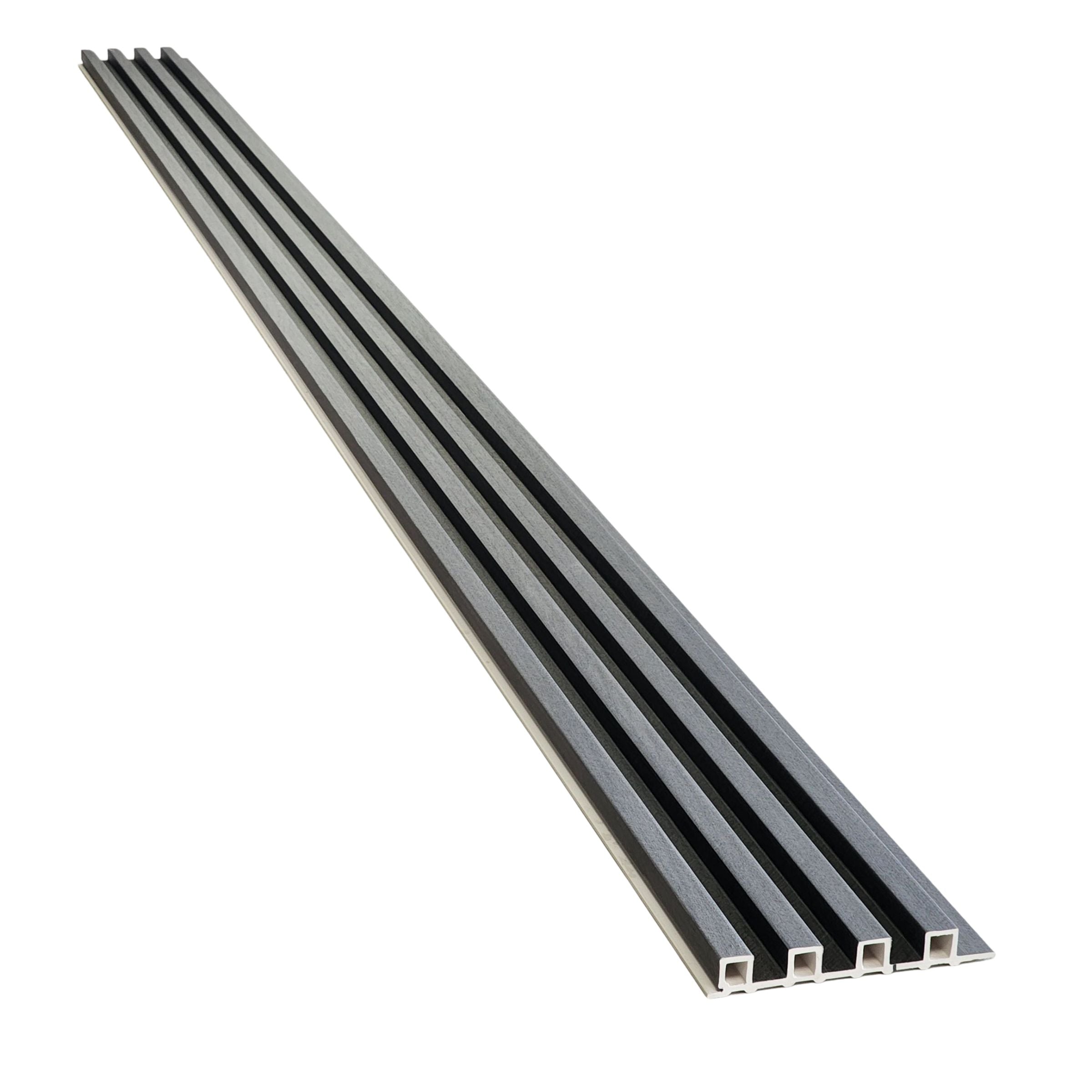 Two-Tone Grey & Black WPC Fluted Panel