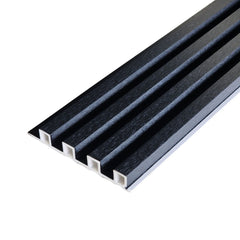 Textured Black WPC Fluted Panel