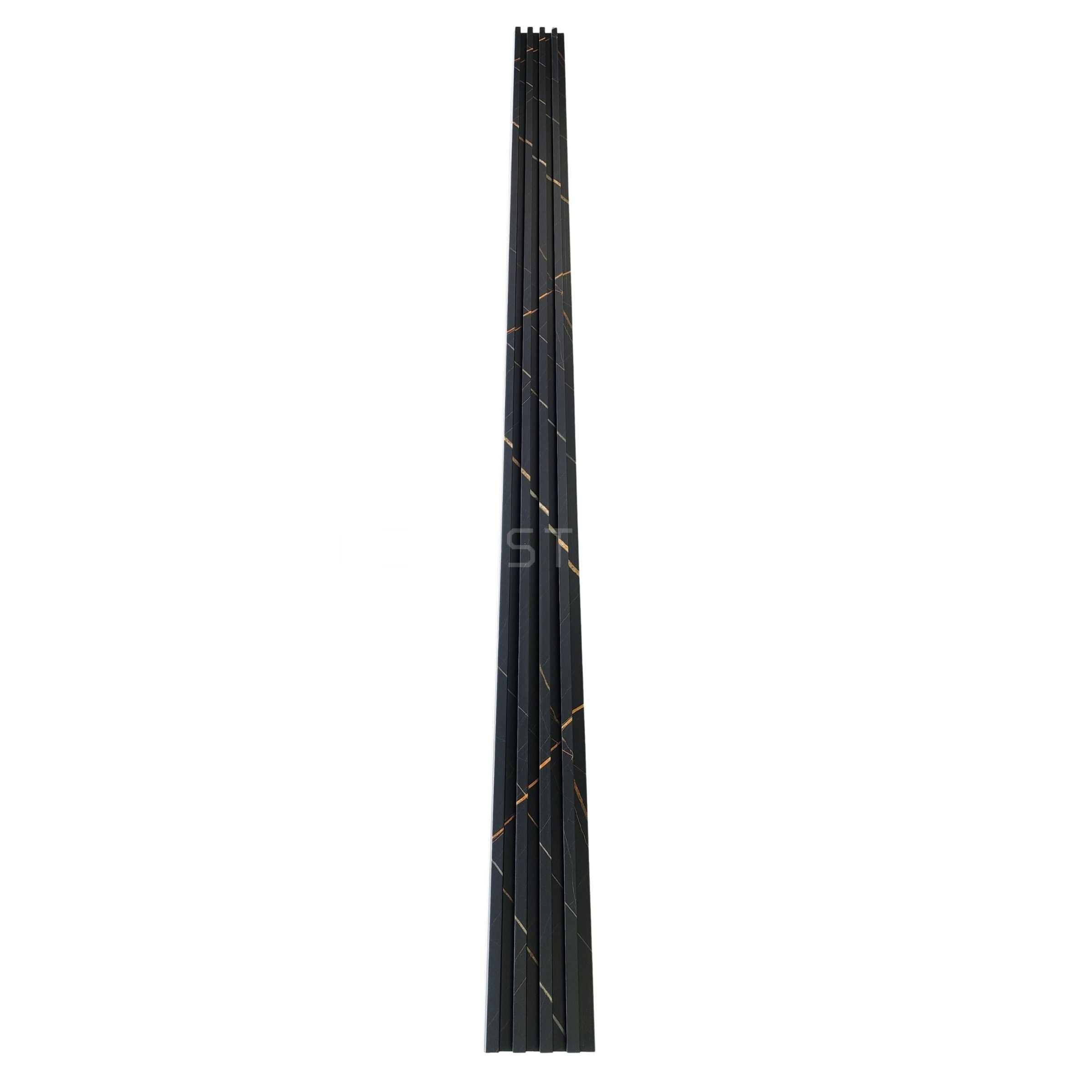 Black Marble-Effect WPC Fluted Panel