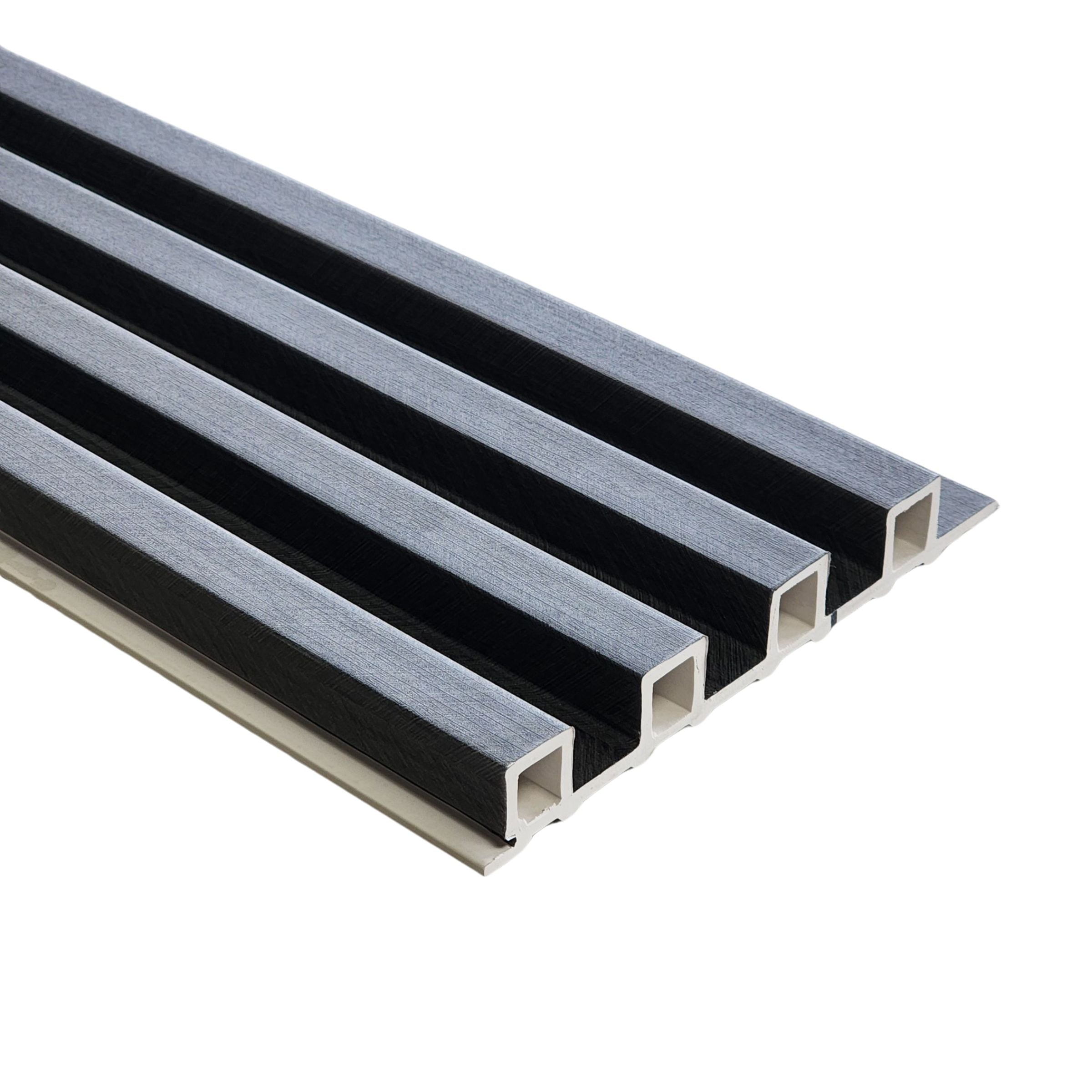 Two-Tone Grey & Black WPC Fluted Panel