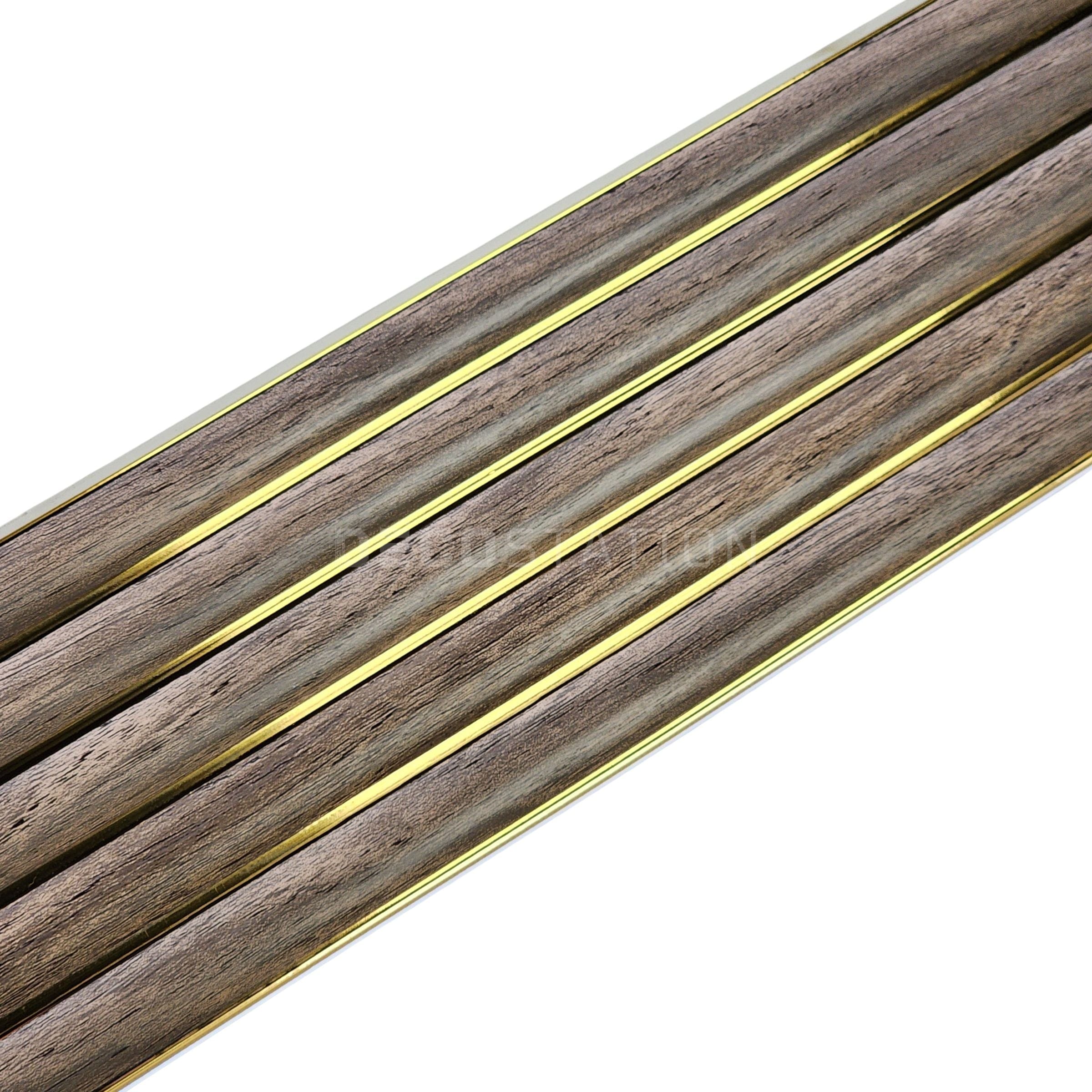 Gold-Lined Walnut PU Wall Panel