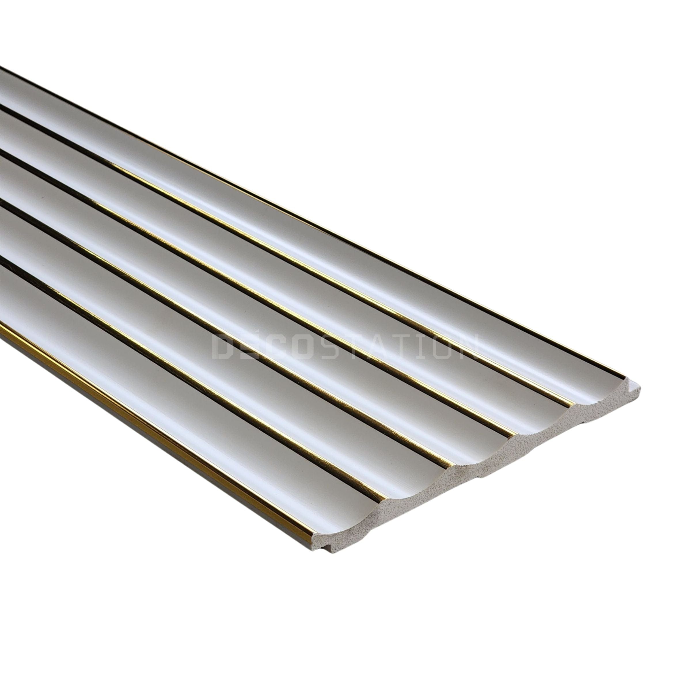 Glossy White with Gold Inlay