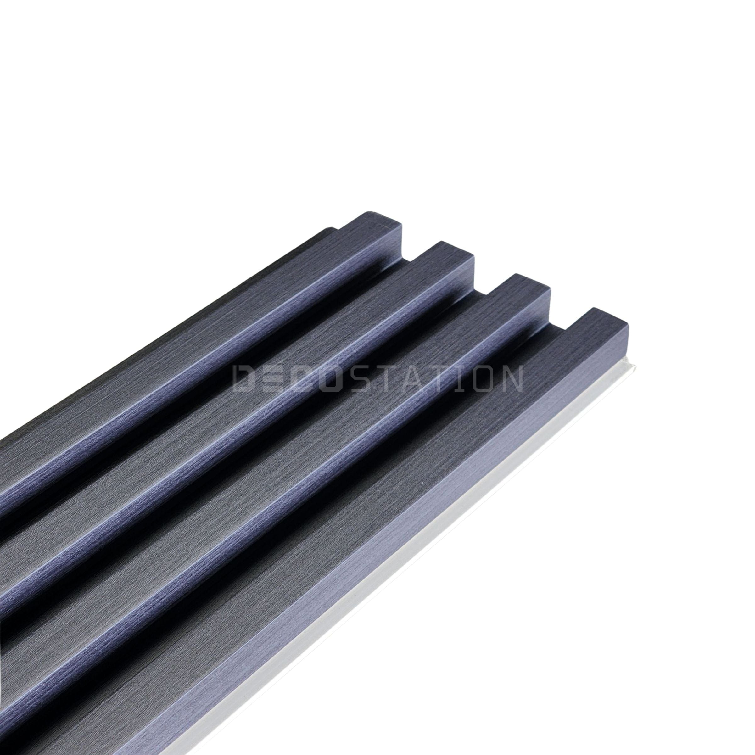 Brushed Navy WPC Fluted Panel