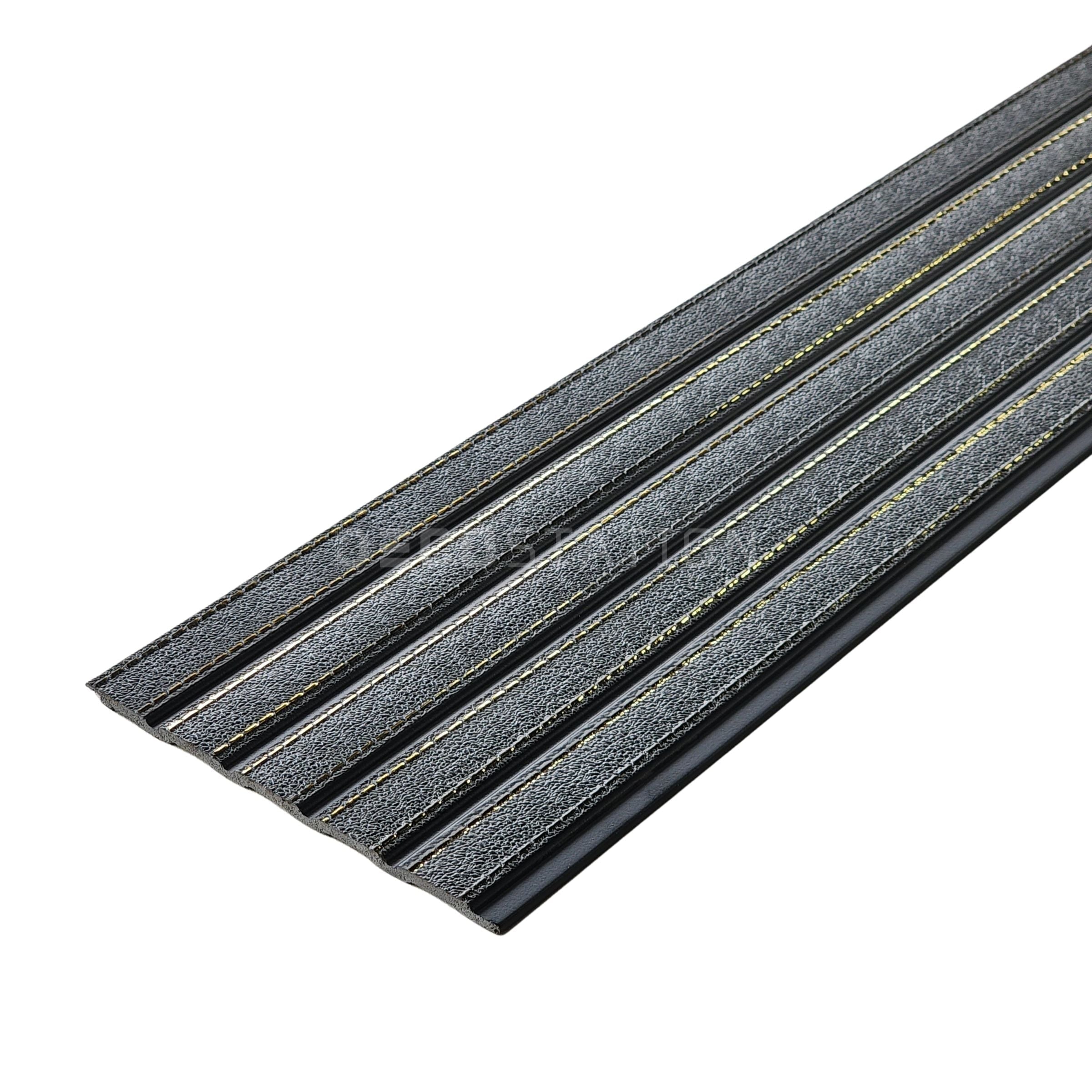 Luxury Black Leather WPC Panel