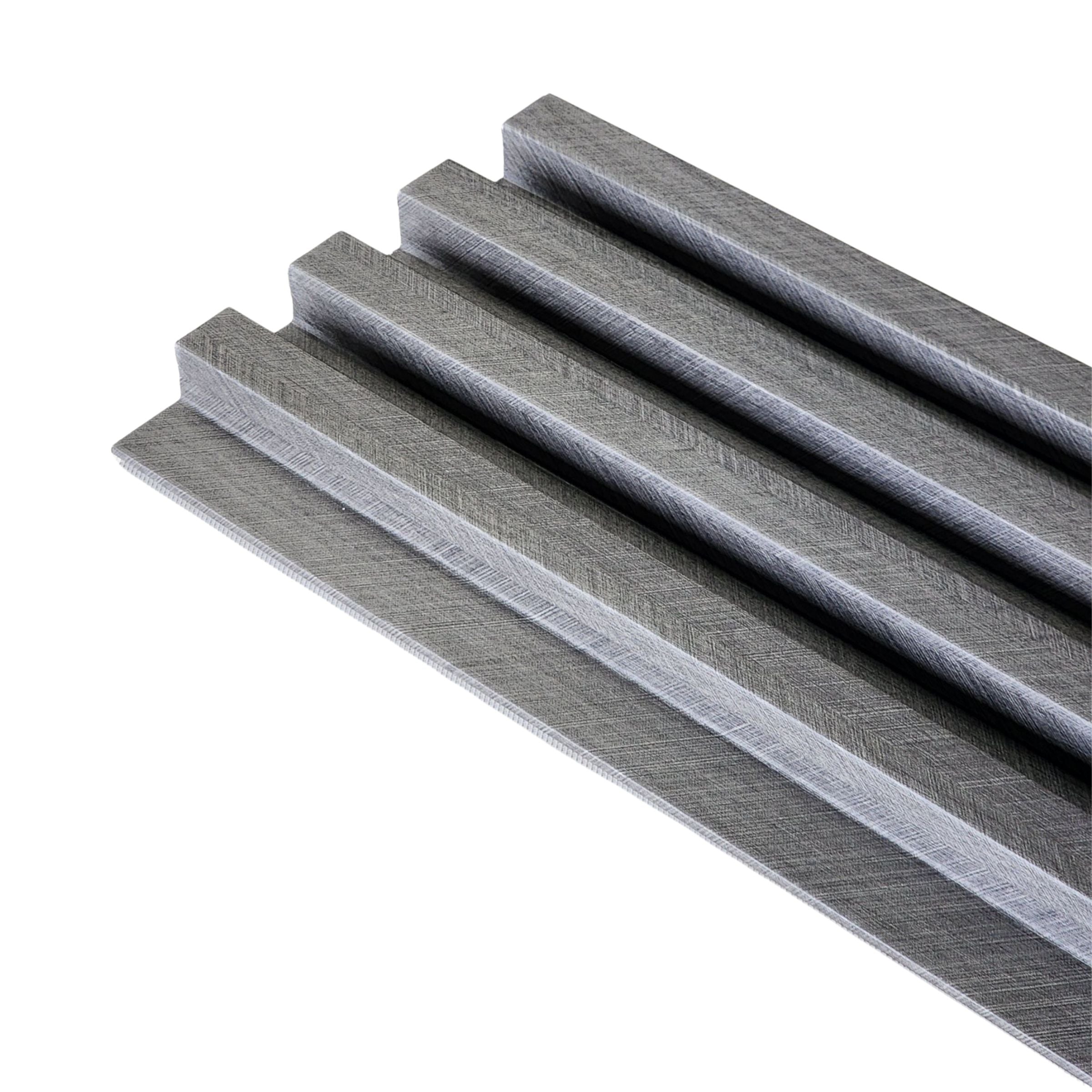 Two-Tone Grey & Black WPC Fluted Panel