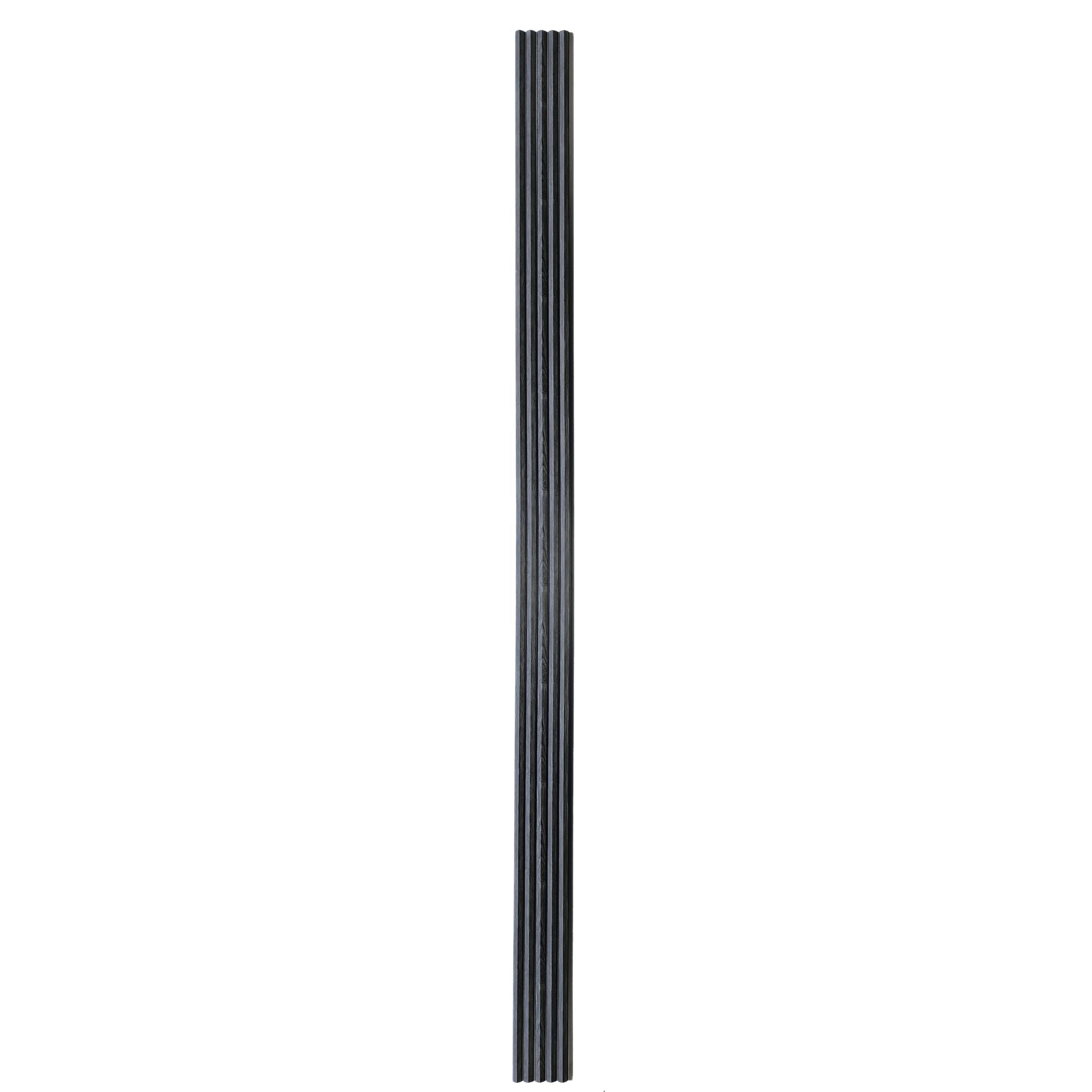 Textured Charcoal Grey Fluted Panel with Black Trims