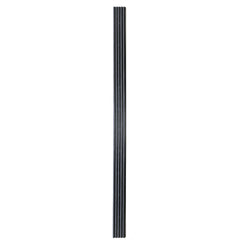 Textured Charcoal Grey Fluted Panel with Black Trims