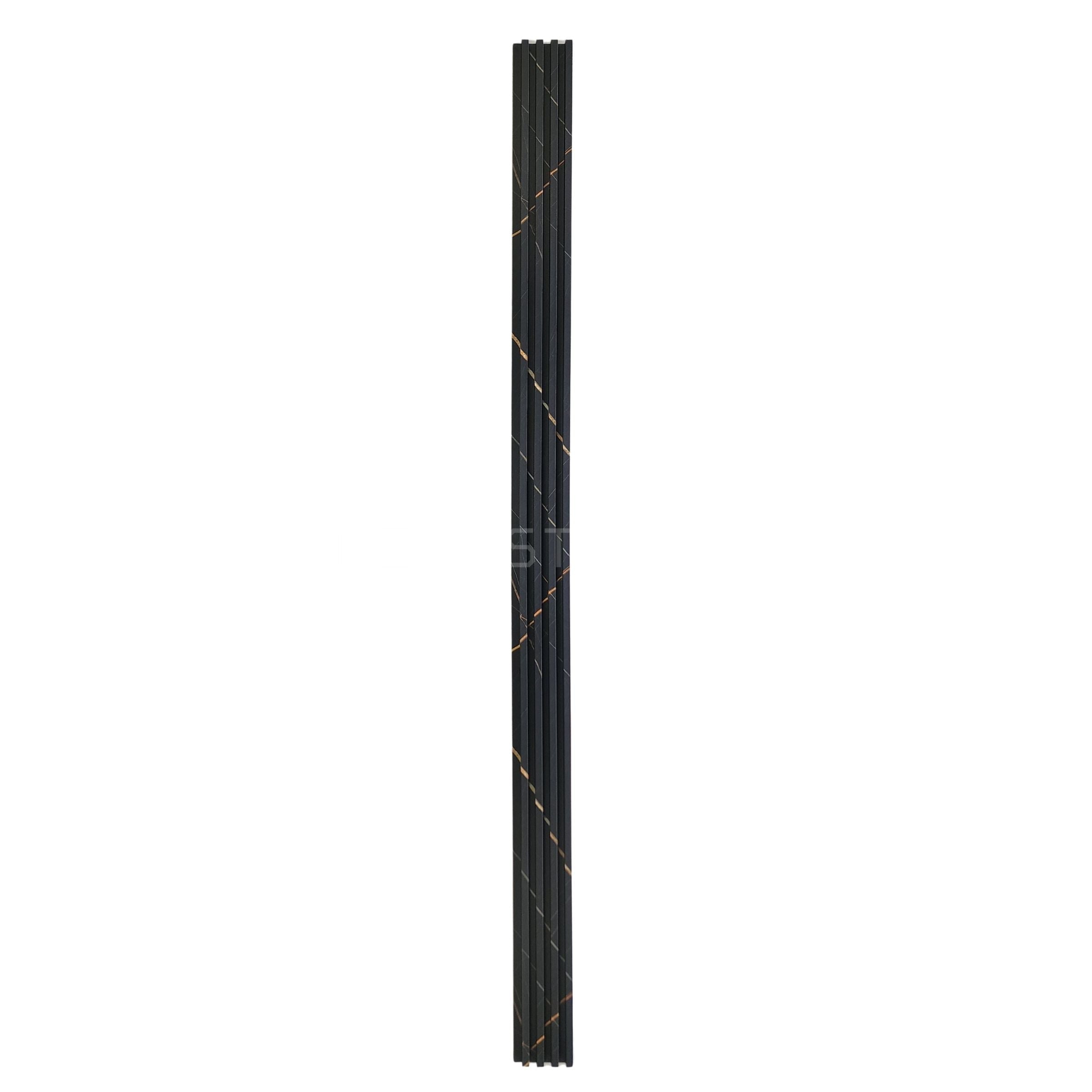 Black Marble-Effect WPC Fluted Panel