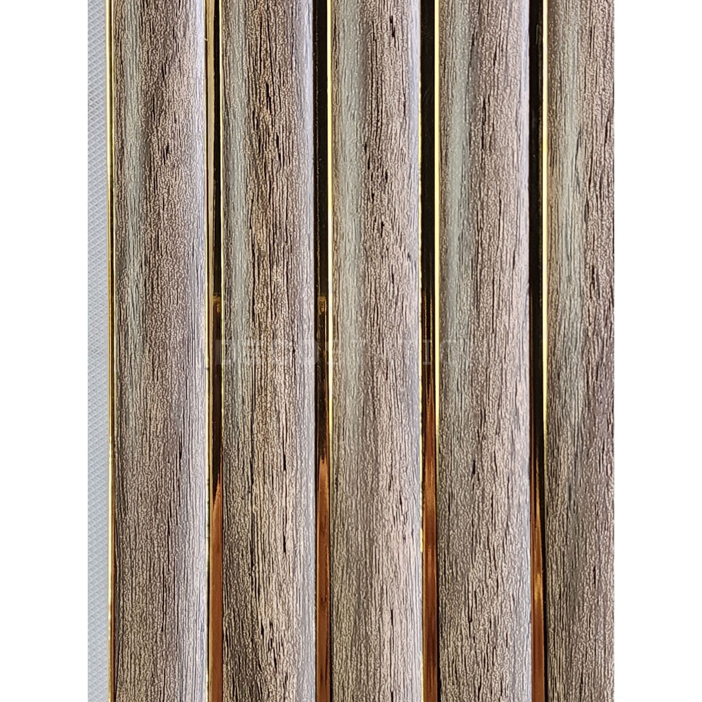 Gold-Lined Walnut PU Wall Panel